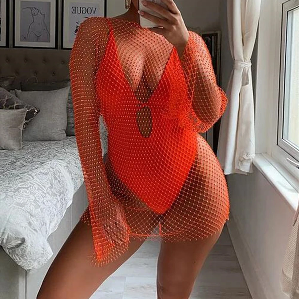 Fluorescent Orange Модные женские ажурные Хрустальные платья цепь тела женские аксессуары хип-хоп хрустальные ювелирные изделия с длинным рукавом ювелирные изделия для тела Клубная одежда D40 - Окраска металла: Fluorescent Orange