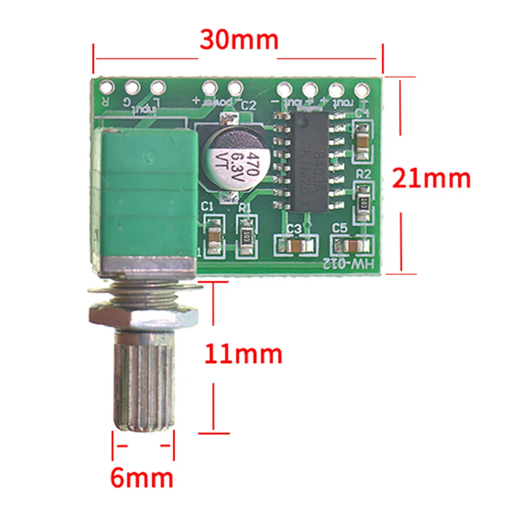 VICFINE 6W amplifier DC 3V-5V PAM8403 6W dual channel digital audio amplifier board AMP module chip 2X3W 4 ohms for CAR