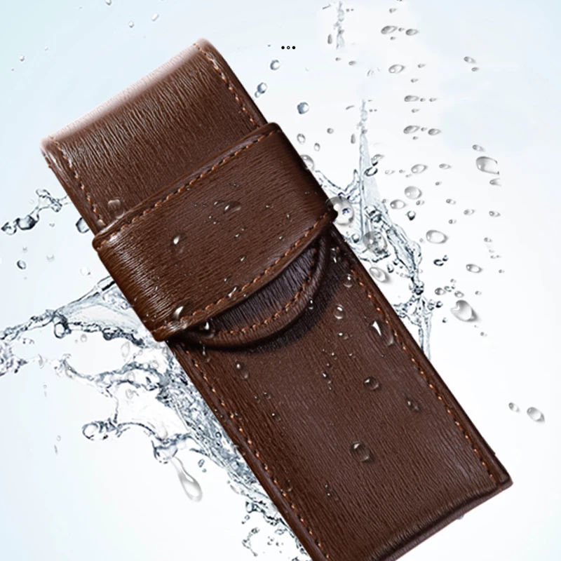 수제 PU 가죽 미니 펜 가방 친환경 연필 케이스 펜 가방 파우치 편지지 용품 가방