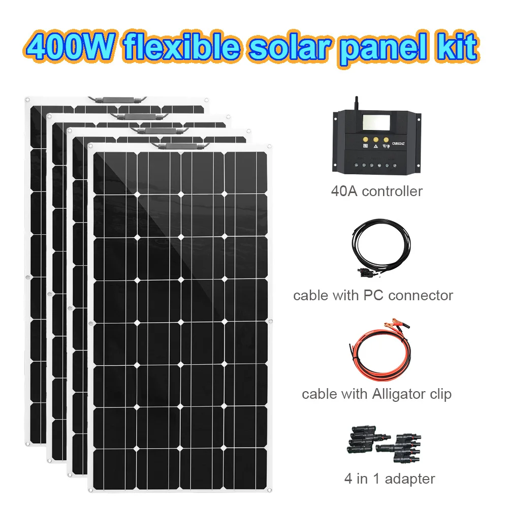 XINPUGUANG 18V 100W 400W Гибкая Панели солнечные комплект для детей возрастом от 12V 24V