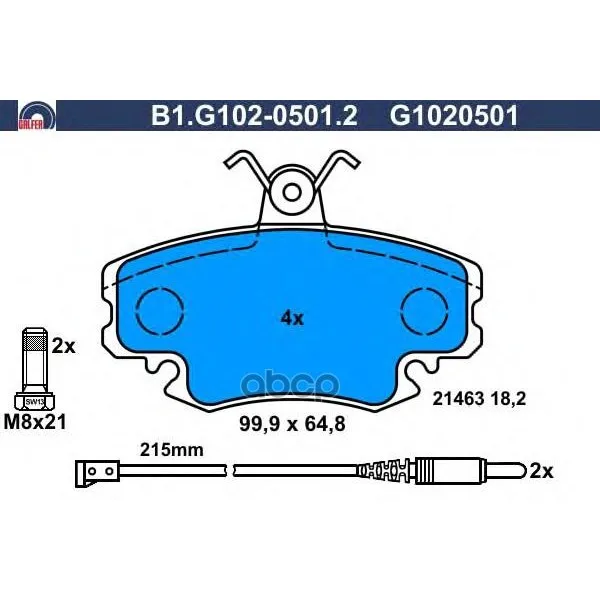Колодки Тормозные Дисковые Galfer B1g10205012 GALFER арт. B1G10205012