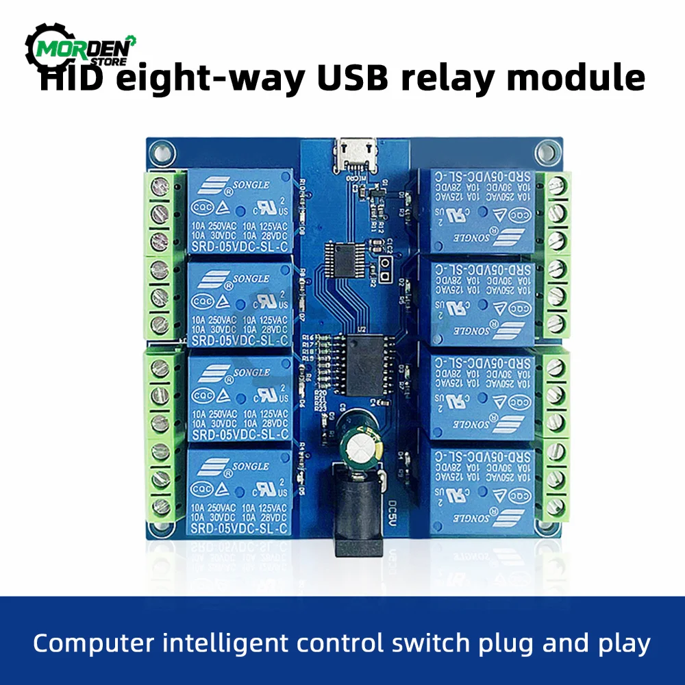 Hid Drive Free Usb Control Switch Relays Board 8channel 5v Relay