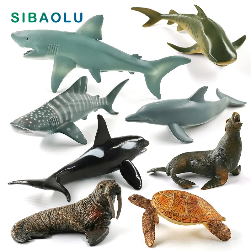Dolphin Turtle Sea Lion Killer Whale Tiger Shark Walrus Figurine Home Decor Miniature Fairy Garden Decoration Accessori Moderni