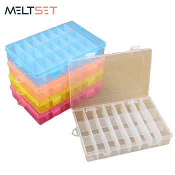 

24 Grids Plastic Tool Box Small Gadget Storage Box Tools Case Jewelry Organizer Electronic Parts Screw Beads Storage Container