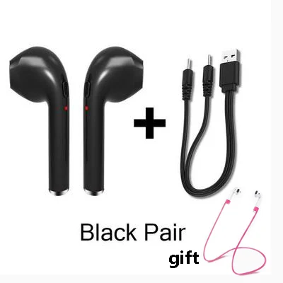 earphone and cables I7s TWS Bluetooth наушники-вкладыши беспроводные наушники мини музыкальный наушник спортивные наушники гарнитура с беспроводными наушниками кабели - Цвет: earphone and cables