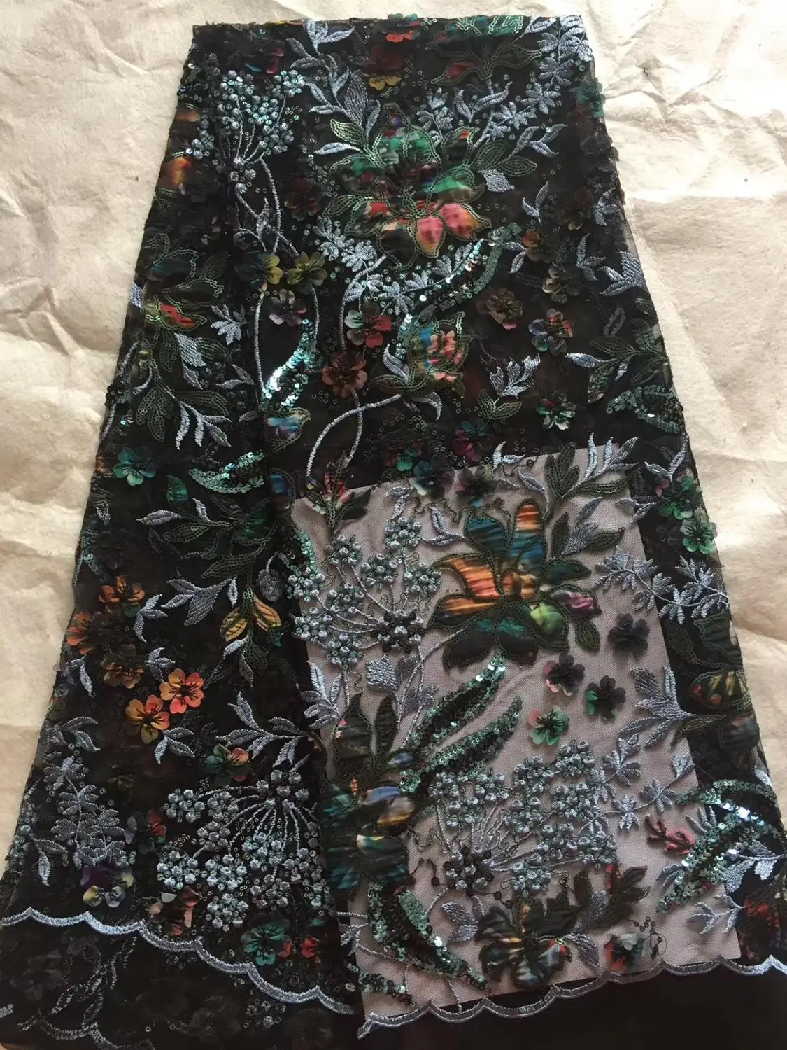 Французская Кружевная Ткань 5yds/pce смешанный цвет блестки вышивка ажурная ткань для женщин роскошное эксклюзивное коктейльное платье высокого качества - Цвет: 4