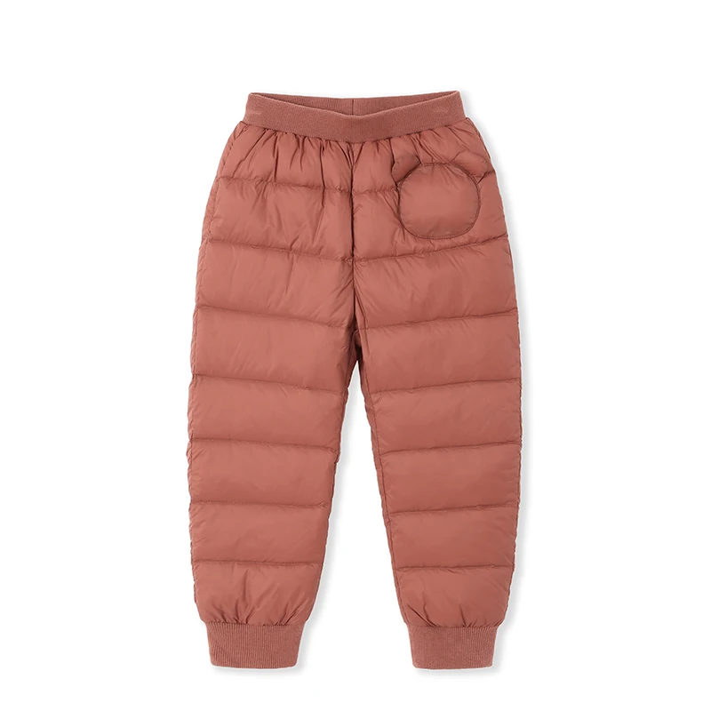 Balabala/детская одежда; штаны для девочек; пуховые штаны; брюки для малышей; сезон осень-зима; Новинка года; детская теплая одежда для девочек - Цвет: Brick red