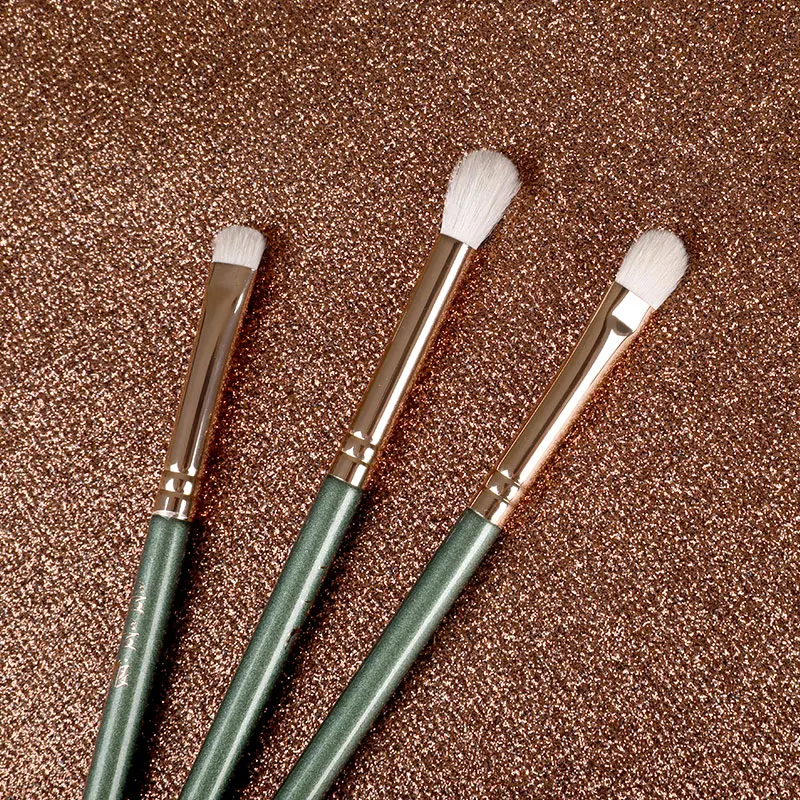 Shoushoulang Professional Handmade Make Up Brush Kit 3pcs Soft Saibikoho Goat Hair Eye Shadow Blending Makeup Brush Set 2
