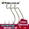 FISH KING 50pcs/pack Fishing Soft Worm Hooks High Carbon Steel Wide Super Lock Bass Barbed Fishhooks Lure Softjerk Crank Hooks ► Photo 1/6