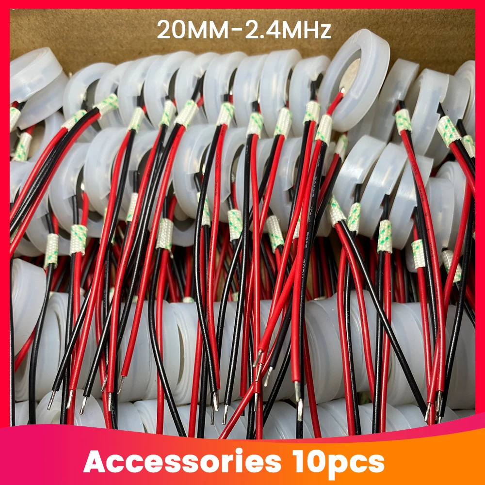 10pcs 20mm 2.4Mhz Ultrasonic Atomizer Mist Maker Fogger Atomizing Transducer With Sealing Ring Oscillating Blade Piezoelectric