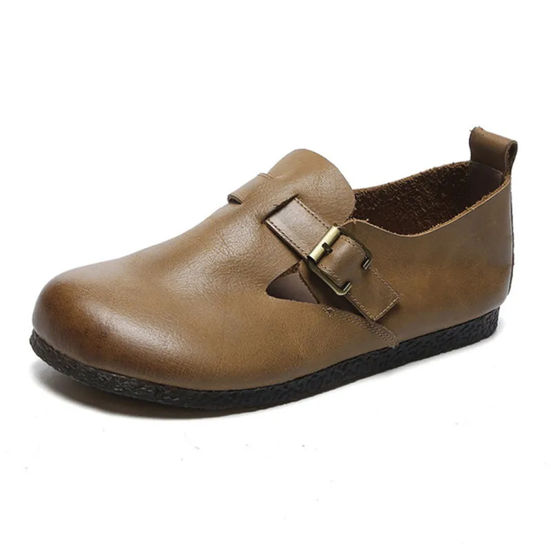 

Grandma shoes 2020 spring new leather retro fashion casual flat shoes women comfortable soft bottom light beanie shoes women