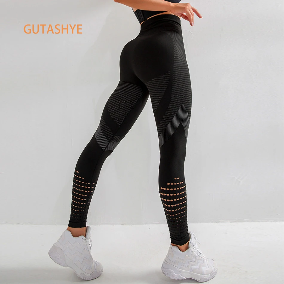 Athletic-Sportswear Seamless Leggings Yoga-Pants Tight-Workout Tummy-Control Push-Up