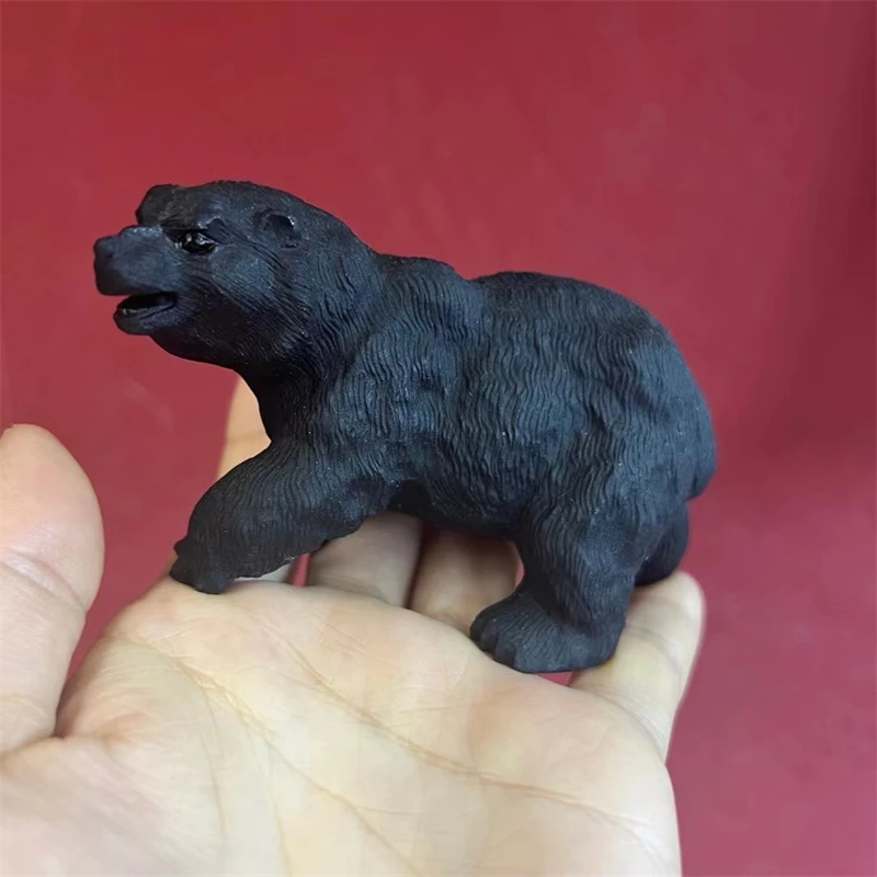 

4.5inch Hand Obsidian Carved Crystal Bear Animal Figurine Animal Carving Healing for Home Decoration