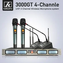 3000GT профессиональный УВЧ микрофон 4-канальный двойной ручной двойной «гусиная шея» беспроводной kalaok этап микрофон системы для цифровых зеркальных камер