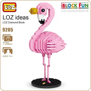 

LOZ Diamond Blocks Flamingo Toy Pink Bird Action Figure Colorful Cartoon Animals Educational Bricks DIY Kids Children Gift 9205