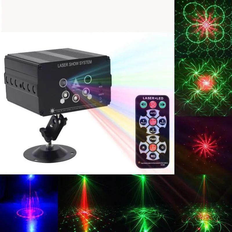 

5-Hole 128 Pattern LED Disco Light RGB Laser Laser Projection Lamp Stage Lighting Effect Stroboscope Family Party KTV Lighting