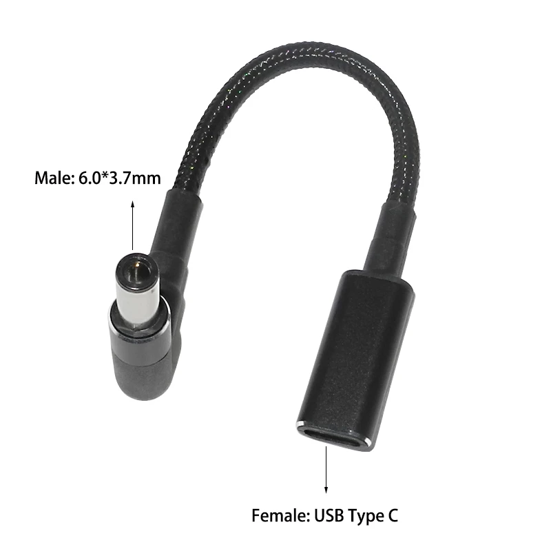 Adaptador de enchufe C hembra a macho de 100x6,0mm, convertidor USB tipo C PD, Cable de carga rápida para Asus, portátil y PC, 3,7 W|Conectores y cables de ordenador| AliExpress