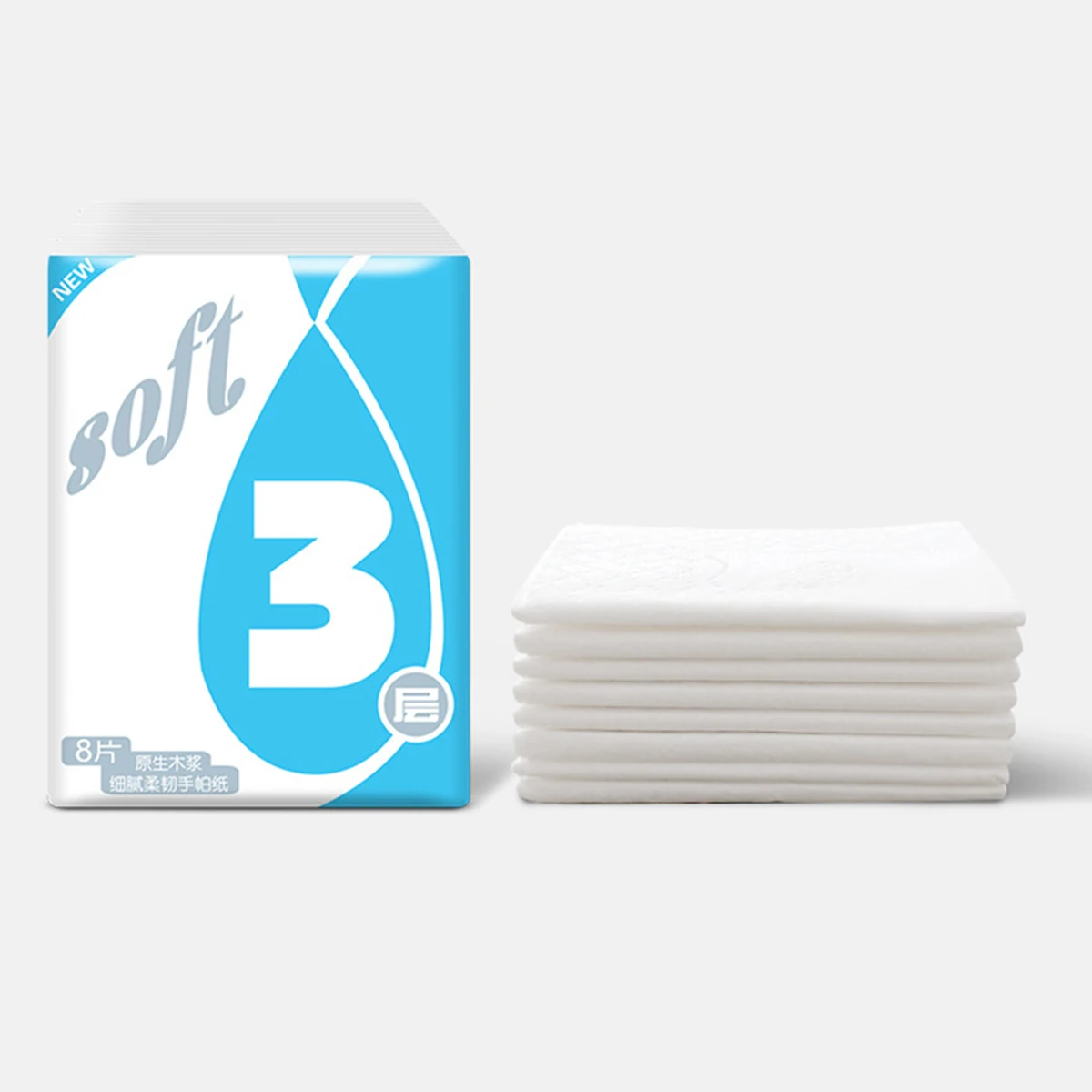

10 Pack Pocket Face Tissue 3-ply Wood Pulp Travel Paper Tissue 8 Sheets Portable Pocket Tissue For Outdoor Running Hiking