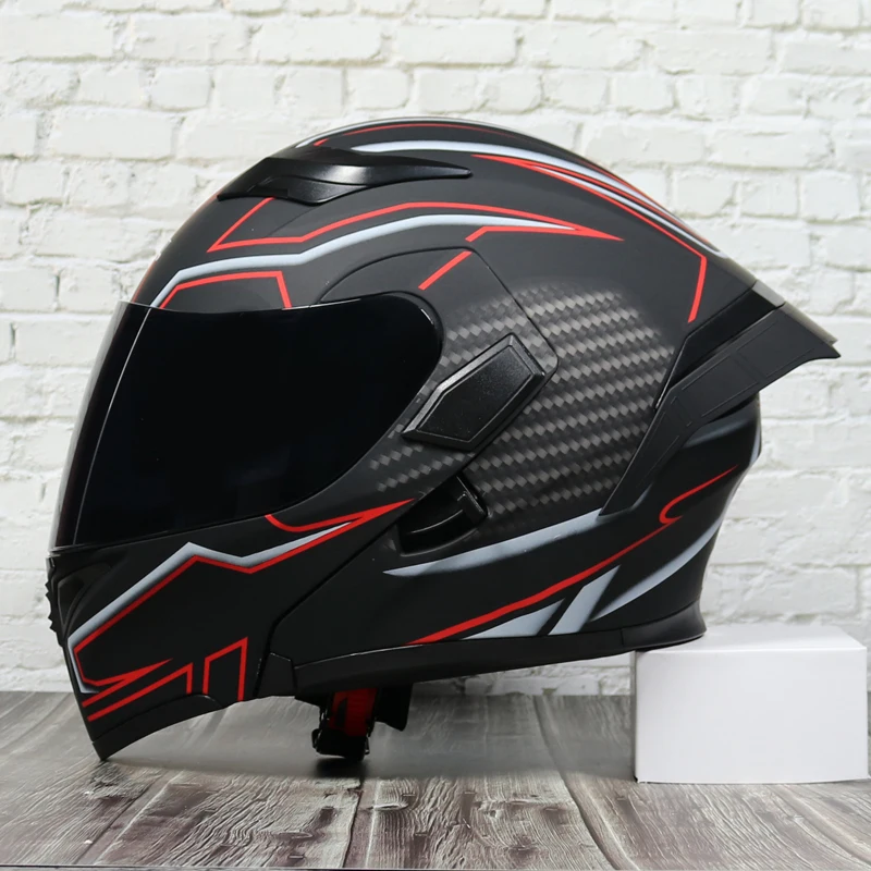 Модульный мото rcycle шлем флип анфас гоночный шлем cascos para мото двойной объектив может быть оснащен Bluetooth capacete DOT - Цвет: 15