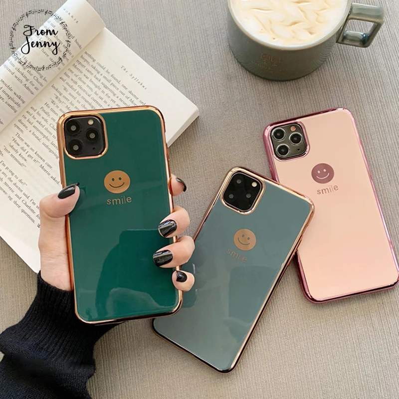 От Дженни простой смайлик для iPhone 11 Pro x xr xs max 7 8 Plus роскошный защитный мягкий чехол