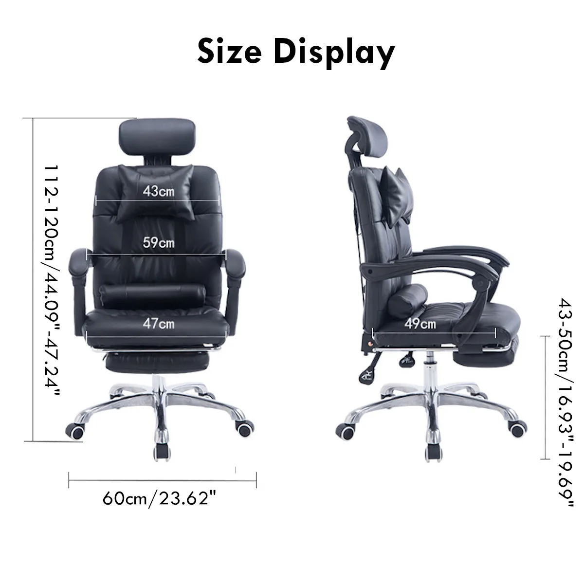 Computer Chair Leather Racing Gaming Office Chair High Back Ergonomic Recliner Seat With Footrest Office Furniture Black White Computer Chair Leather Racing Gaming Office Chair High Back Ergonomic Recliner Seat With Footrest Office Furniture Black White