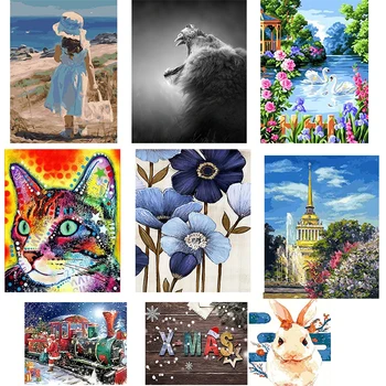 

Orchid DIY Oil Painting Paint By Numbers Kits with Brushes Acrylics Painting Kits on Canvas for Adults Kids Beginner