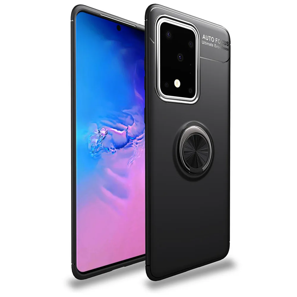 Чехол для Samsung S20 роскошный мягкий силиконовый чехол с кольцом Galaxy Ultra S 20 чехлы