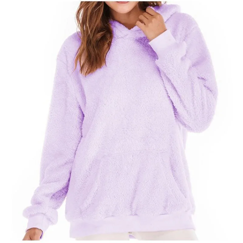 

Hoodies Women Fashion Hooded Fleece Solid Color Women's Clothing Long Sleeve Sudadera Mujer Streetwear Moletom Feminino Clothes