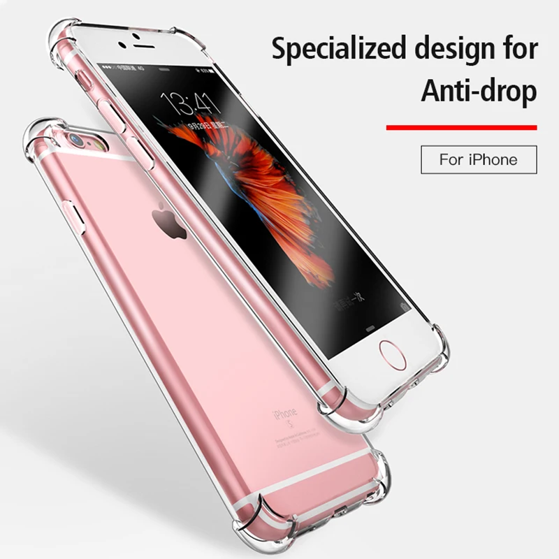 Прозрачный ТПУ ультра тонкий силикон чехол для телефона iphone 6 6s 7 8 plus защитный Xr Xs X