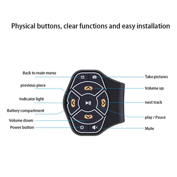 

Steering Wheel Controller Universal Wireless Smart Car Steering Wheel DVD GPS Navigation Button Controller