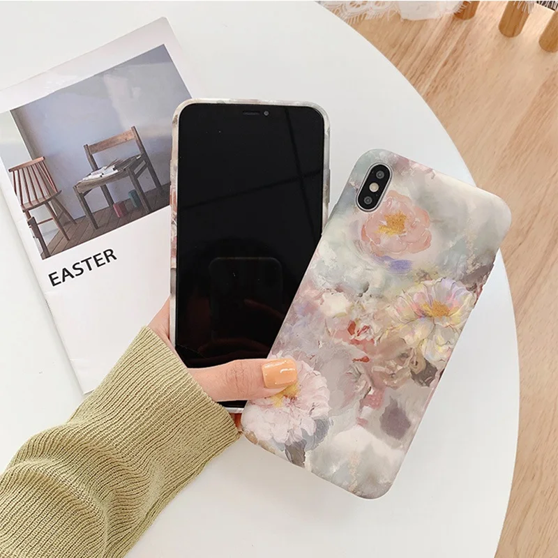 Прозрачный силиконовый чехол с рисунком цветов для iphone XS Max XS X XR 6S 6 7 8Plus