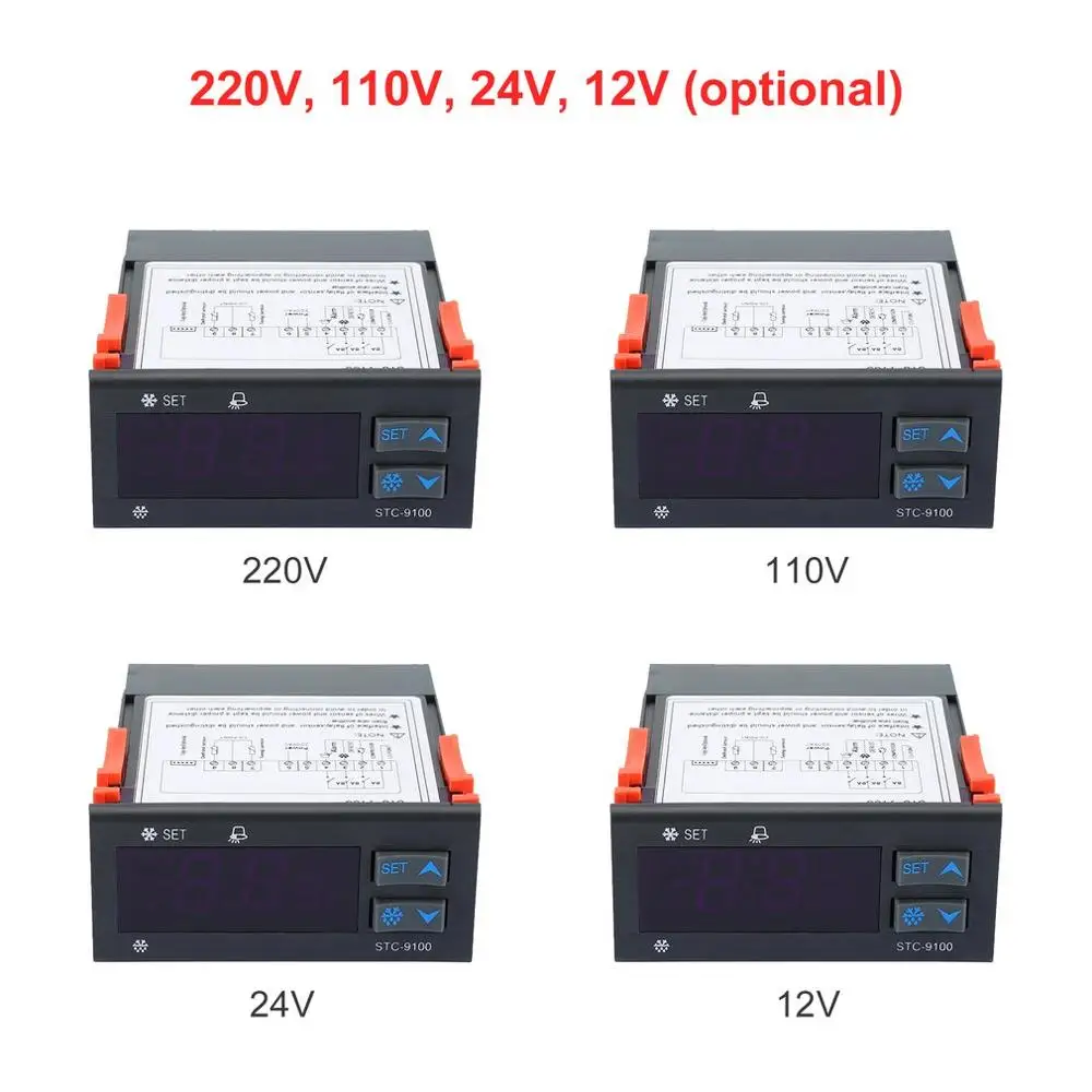 STC-9100 регулятор температуры для холодного хранения морозильник контроль температуры Лер охлаждения Мороз сигнализация двойной датчик горячая распродажа