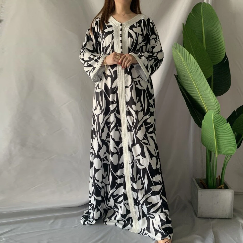 Siskakia Ethnic Long Dress for Women Ribbon V Neck Long Sleeve Maxi Dresses Loose Plus Size Middle East Muslim Arabic Clothing Siskakia Ethnic Long Dress for Women Ribbon V Neck Long Sleeve Maxi Dresses Loose Plus Size Middle East Muslim Arabic Clothing