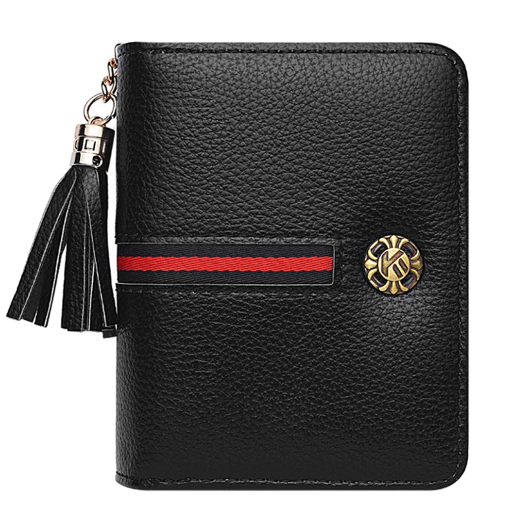 

Women's Genuine leather 18 Slots Card Holder Genuine leather Leather Zipper Compact Accordion Wallet with ID Window
