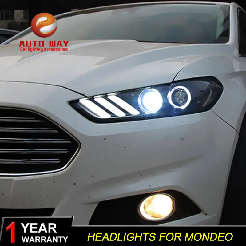 Чехол для стайлинга автомобиля Ford Mondeo фары 2013 2014 2015 СВЕТОДИОДНЫЙ DRL Объектив