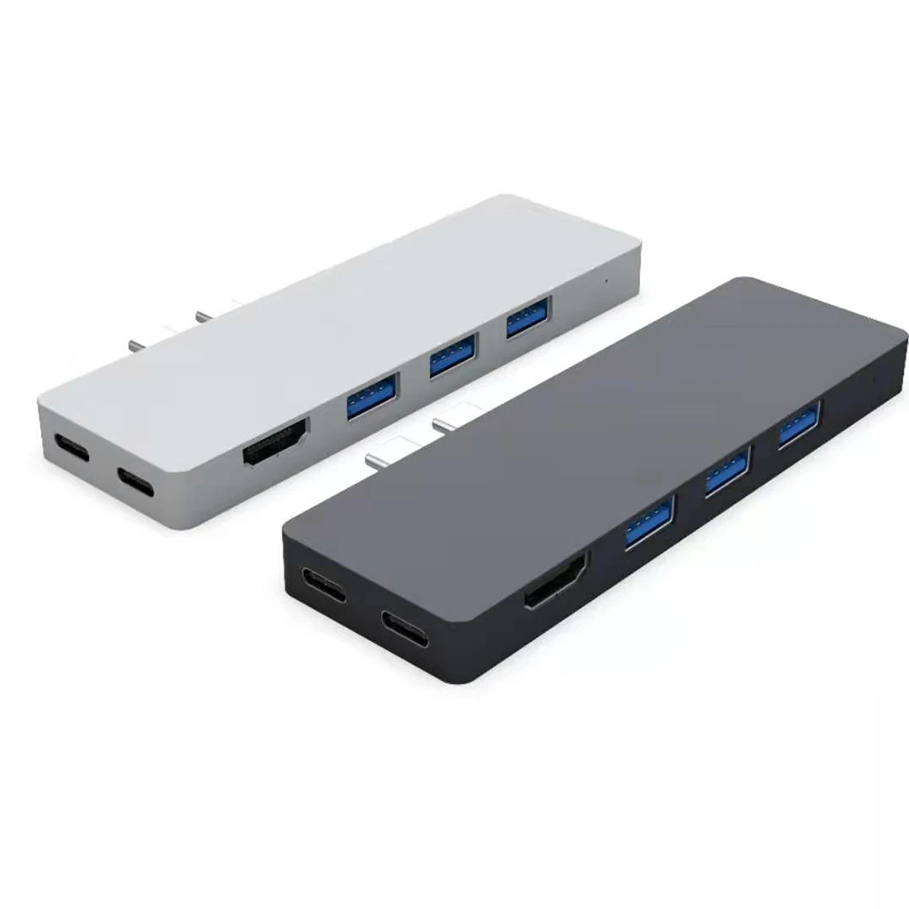 Двойной Тип-C USB Hub адаптер для MacBook Pro Аксессуары для MacBook Air W/HDMI C PD зарядки 6/7/8 в 1 взаимный обмен данными между компьютером и периферийными устройствами C HUB адаптер док-станция