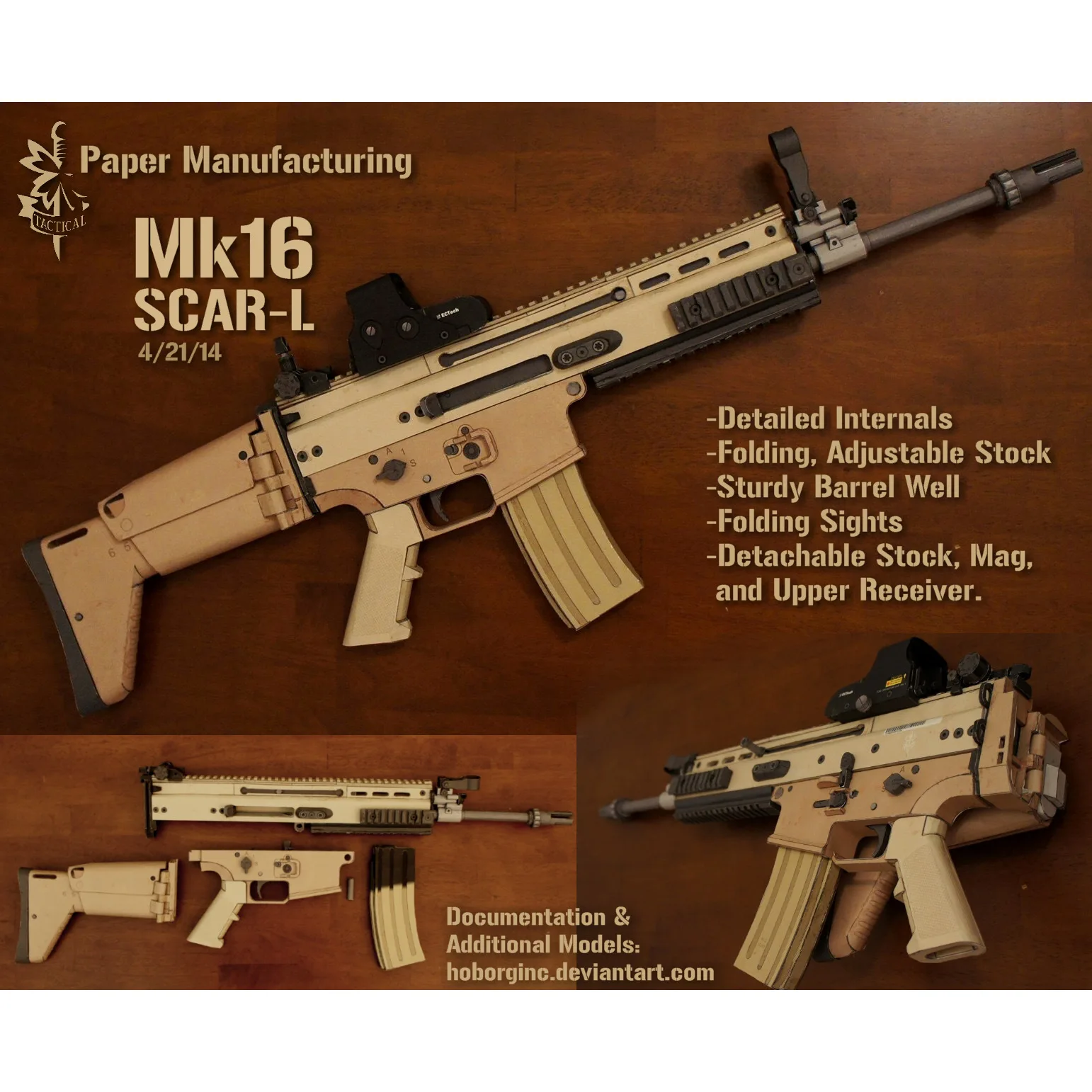 

1: 1 fn scar Mk16 Assault Step Qian Paper Model DIY Paper Model with Purchase in-Handmade