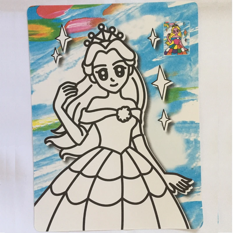 28x21cm Diy Manual Ukuran Raja Warna Pekerjaan Tangan Lukisan Pasir Gambar Dengan 9 Cat Gambar Bawah Warna Warni Dengan Tangan Kebaruan Mainan Bayi Menggambar Mainan Aliexpress