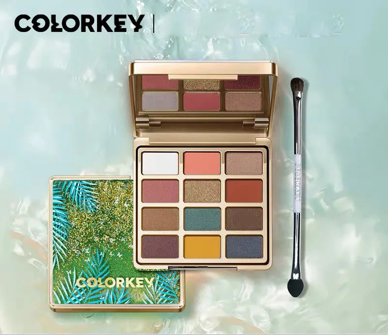 

Colorkey Quicksand 12 Colors Eyeshadow Earth Caramel Brown Shimmer and Matte Glitter Pumpkin Eye Shadow Long lasting Wasterproof