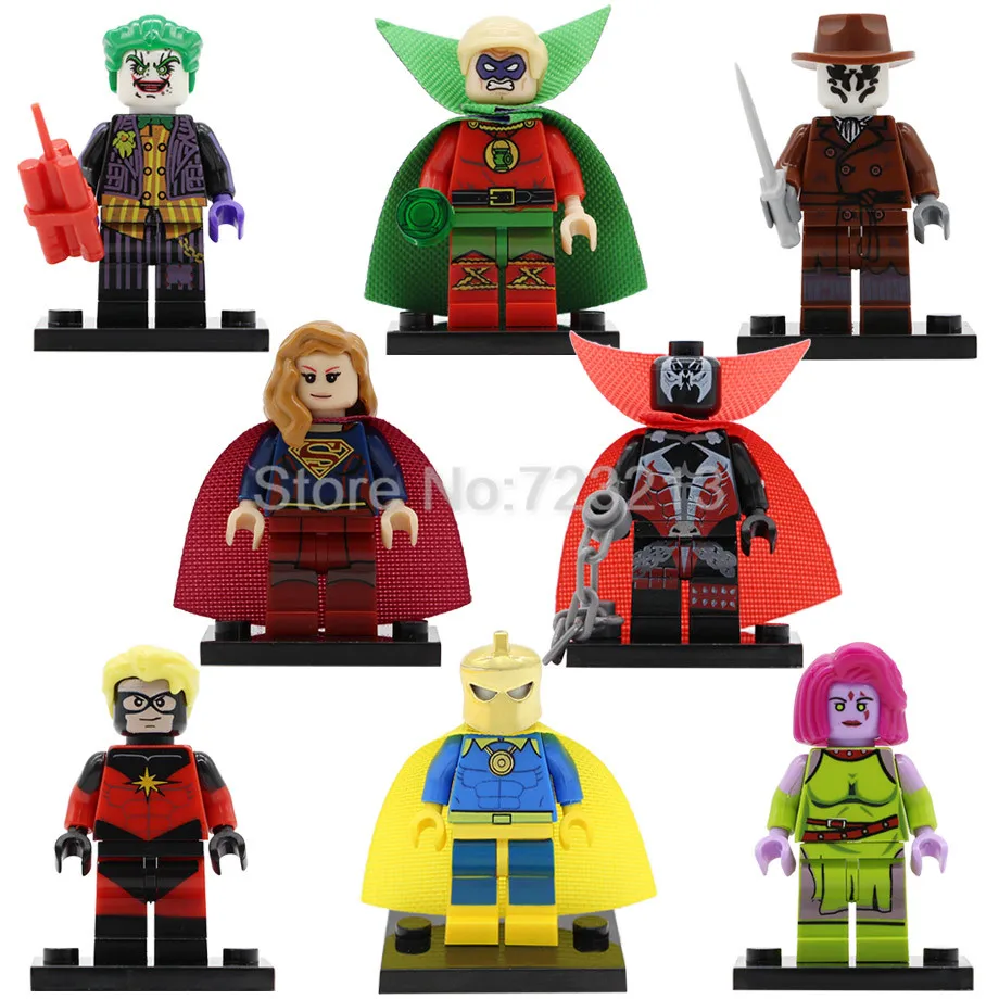 

Super Hero Blink Mar-Vell Figure Comic Spawn Joker Dr Fate Rorschach Green Lantern Building Blocks Sets Model Kits Toy Legoing