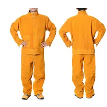 Сварочная рабочая одежда Электрический воловья кожа коровья кожа костюм для сварщиков износостойкая анти-ожогов огнестойкая Рабочая одежда