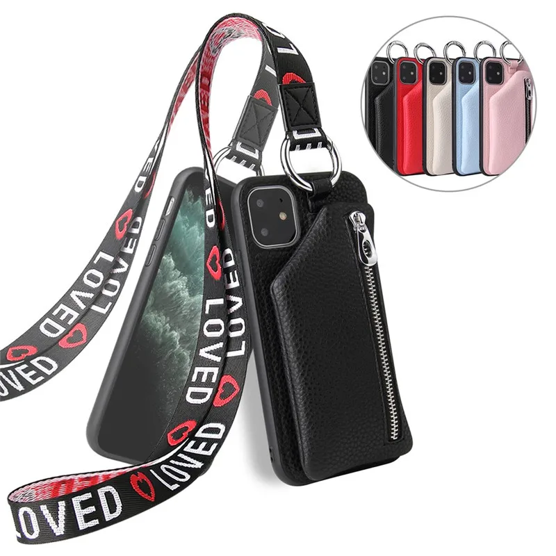 

wallet card leather case for samsung galaxy s10 s9 s8 plus note 10 pro plus 8 9 s7 edge fashion Embroidery love strap 2 in 1 pho