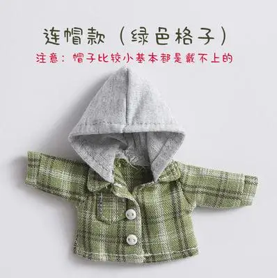 Новая модная Кукла одежда пальто в клетку с цветком/рубашка для ob11, obitsu 11, holala, 1/12bjd аксессуары для куклы, Одежда для кукол - Цвет: green grid hat coat