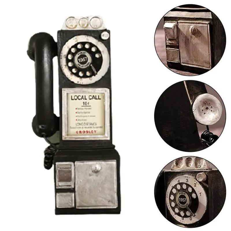 Retro Rotary Phone Model Home Office Desk Resin Phone Decoration Miniature Crafts Ornaments Retro Rotary Phone Model Home Office Desk Resin Phone Decoration Miniature Crafts Ornaments