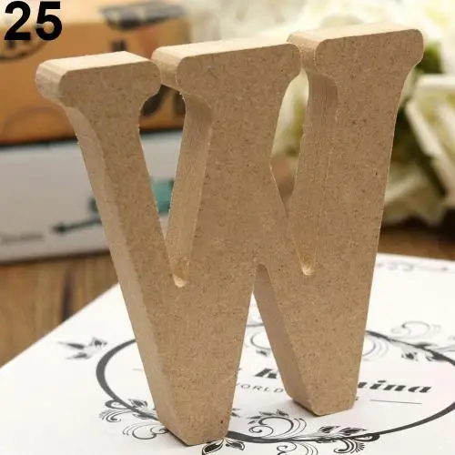 DIY отдельно стоящая A-Z деревянные буквы Алфавит Висячие свадебные вечерние украшения для дома для лоскутного скрапбукинга рукоделие - Цвет: W