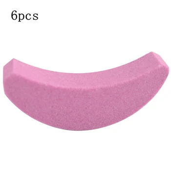 

6pcs Fast Grinding Chain Stone Chainsaw Sharpener Saw Chain Sharpening Tool Pink Crescent Shape