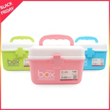 Бытовая ручная Медицинская медицинская коробка портативная многофункциональная аптечка двухслойная маленькая пластиковая коробка для хранения