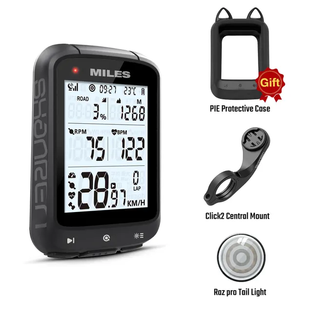 SHANREN MILES GPS Bike Computer Wireless Bicycle Speedometer ANT+ Bluetooth Cycling Computer Miles Cli2 Razp Pie