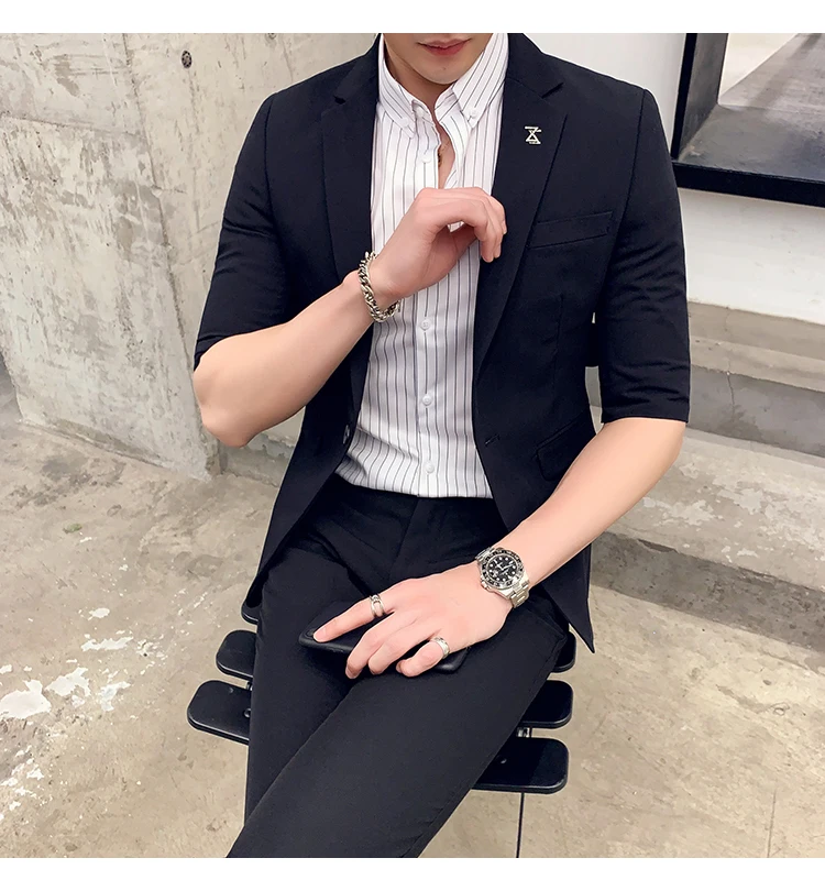 Мужские костюмы из 2 предметов,, летний дизайн, мужской костюм, приталенный, свадебные костюмы, смокинги, серый, черный костюм, Mariage Homme