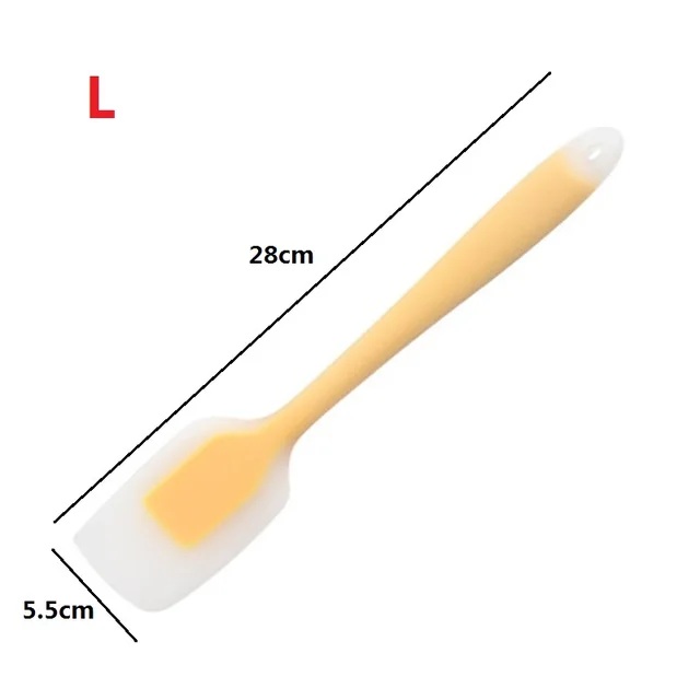 Kitchen Accessories Silicone Cake Butter Blender Cream Mixture Spatula Scraper Cake Spatula Baking Tools Kitchen Utensils Baking L-Light Orange